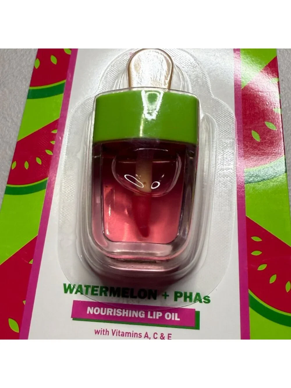 Global Beauty Care Watermelon Lip Oil Fruit Halo Nourishing Lip Gloss New